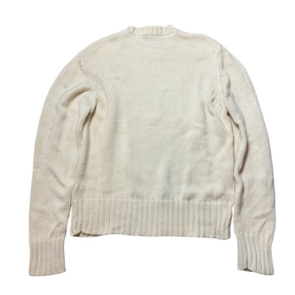 Club Monaco Yellow Cream Wool Knit Sweater Size Large Minimalist Cozy Classic - Picture 2 of 5